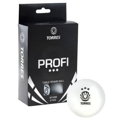 Мяч для настольного тенниса TORRES Profi 3*, арт.TT0012 (упак. 6 шт.) Мяч для настольного тенниса TORRES Profi 3*, арт.TT0012 (упак. 6 шт.)