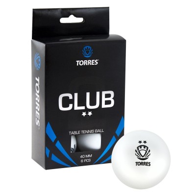 Мяч для настольного тенниса TORRES Club 2*, арт.TT0014 (упак. 6 шт.) Мяч для настольного тенниса TORRES Club 2*, арт.TT0014 (упак. 6 шт.)
