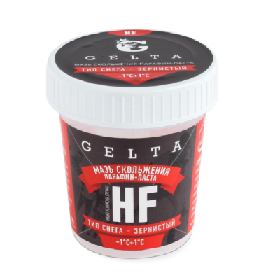 Лыжная мазь скольжения (парафин-паста) Gelta HF (красная, зернистый снег) (-1°С...+1°С) 70г. Лыжная мазь скольжения (парафин-паста) Gelta HF (красная, зернистый снег) (-1°С...+1°С) 70г.