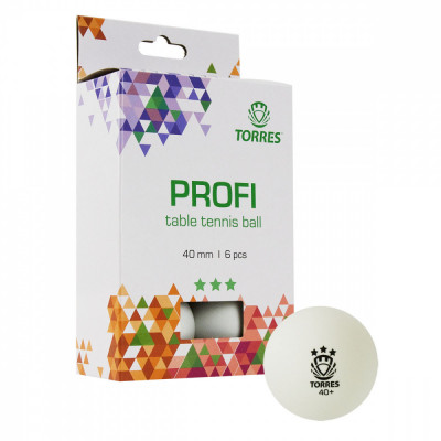 Мяч для настольного тенниса TORRES Profi 3*, арт.TT21012 (упак. 6 шт.)