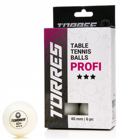 Мяч для настольного тенниса TORRES Profi 3*, арт.TT23012 (упак. 6 шт.)