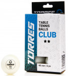 Мяч для настольного тенниса TORRES Club 2*, арт.TT23014 (упак. 6 шт.)